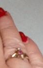 M826M Edvardian gold rubin and pearl ring Takst-valuation N kr 3500